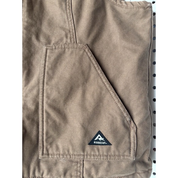 Ridgecut Women's Small 6-8 Canvas Work Zip Vest Brown Sherpa Lined Tough - Picture 2 of 10
